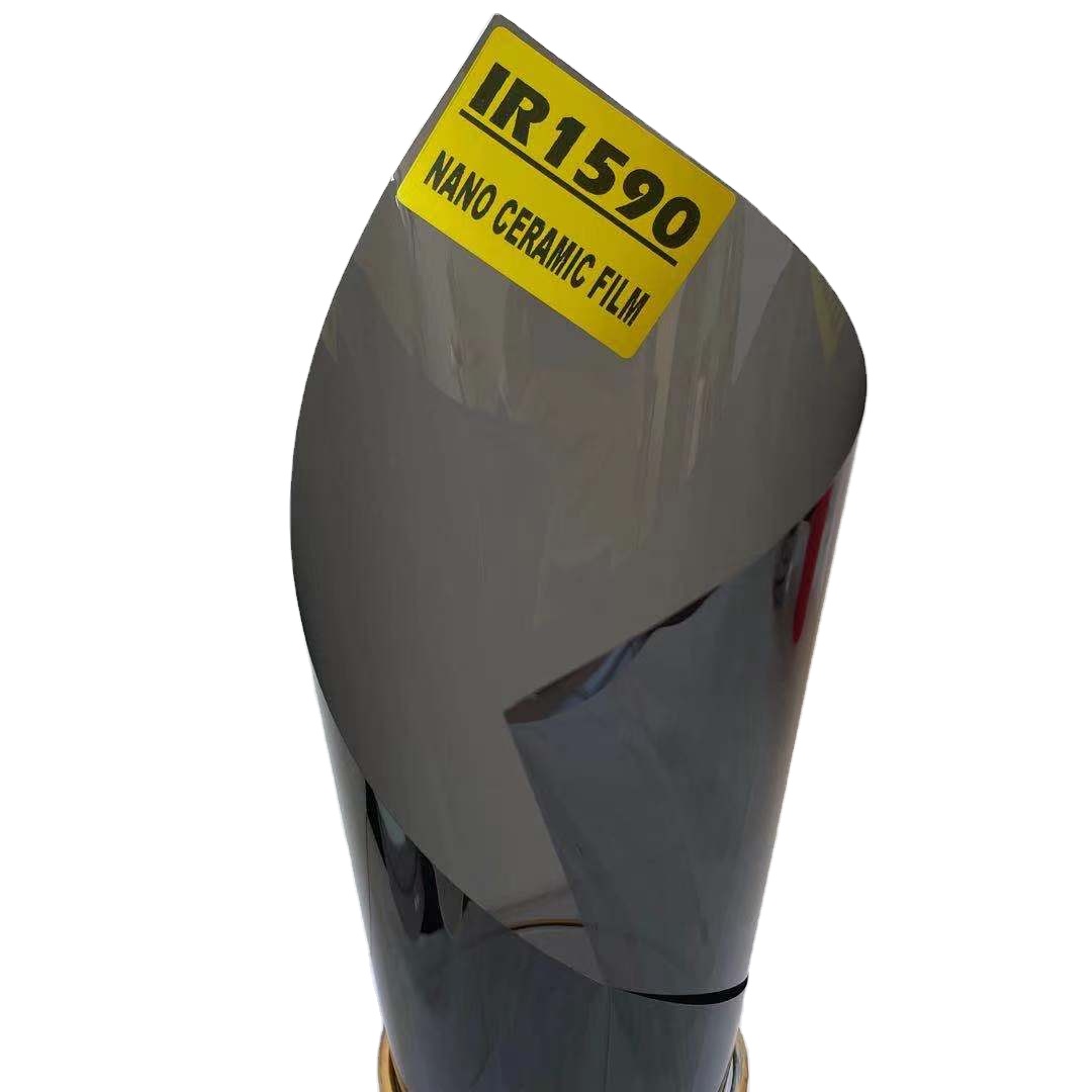 IR1590 NANO CERAMIC FILM DARK BLACK 15% IR CUT 90% 10 YEARS WARRANT STRONG SELF ADHESIVE NANO CERAMIC CHARCOAL FILM
