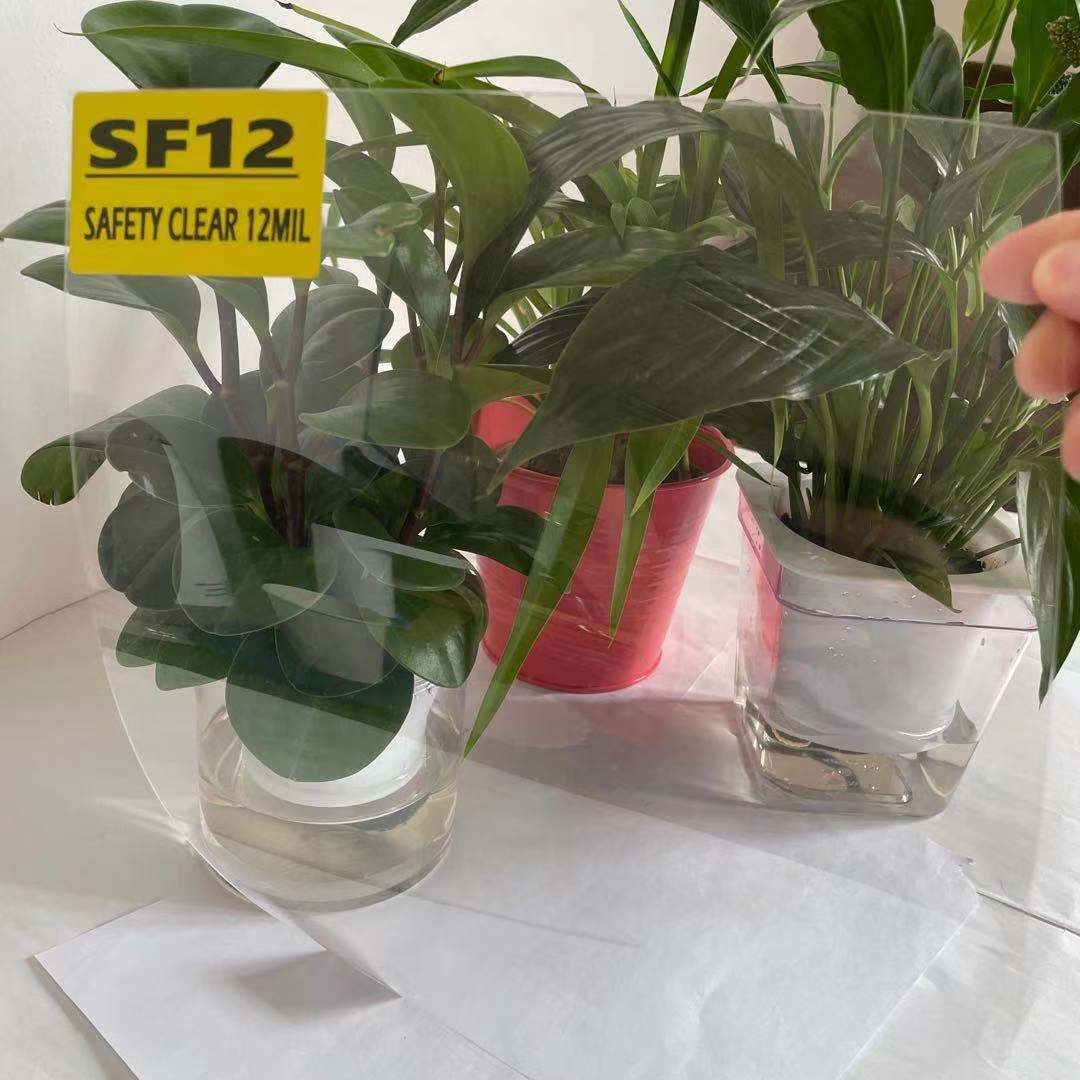SF12 HOT SELL 12MIL CLEAR PROTECT SAFETY Film ADHESIVE FILM AUTOMOTIVE SOLAR SECURITY FILM FOR WINDOW GLASS