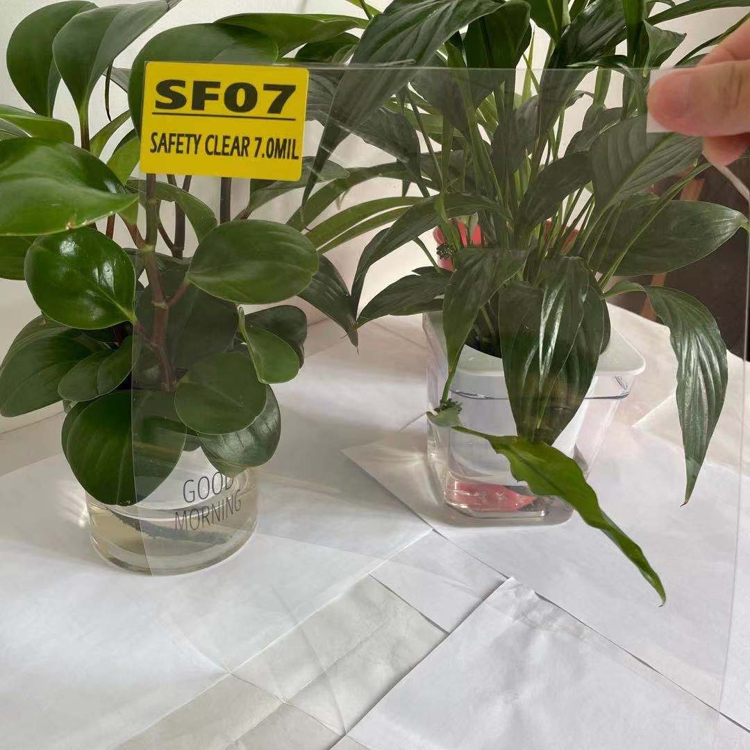 SF07 CLEAR 1PLY 7.0 MIL SAFETY FILMAUTOMOTIVE PROTECT WINDOW FILM SAFETY SOLOR SECURITY FLIM FOR WINDOW GLASS