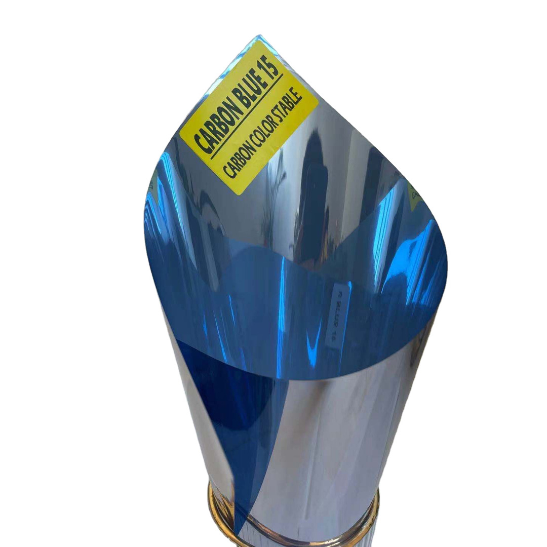 CARBON BLUE 15 BUILDING ARCHITECTURE SECURITY FILM BUILDING GLASS COMMERCIAL RESIDENTIAL CARBON BLUE COLORED REFLECTIVE FILM
