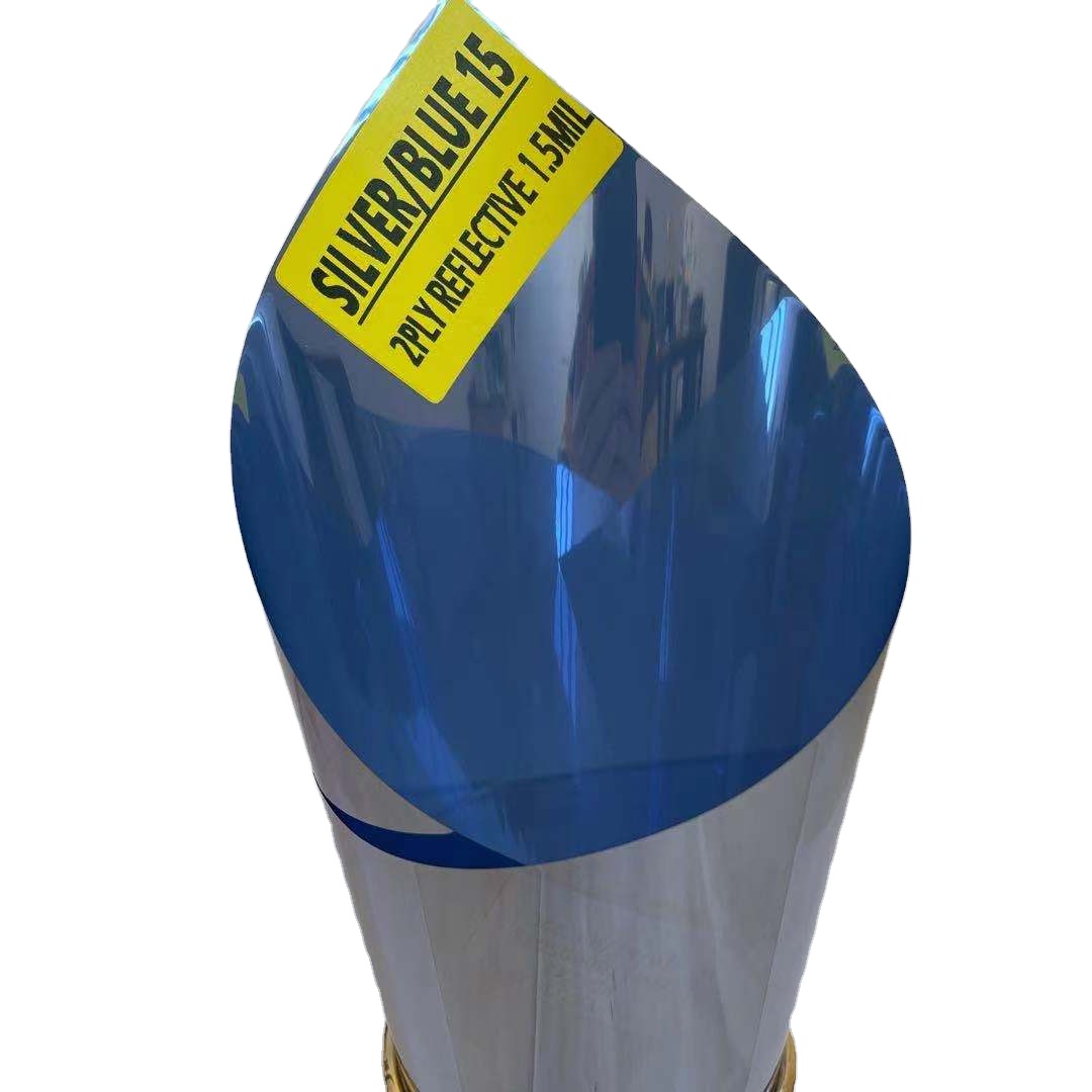 SILVER/BLUE 15 2PLY 1.5 MIL BUILDING ARCHITECTURE COMMERCIAL & RESIDENTIAL SECURITY FILM FOR BUILDING GLASS