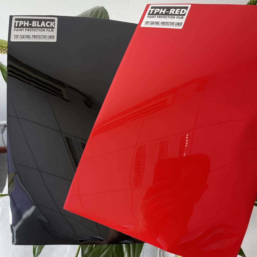 TPH RED CAR PAINT PROTECTION FILM 5.5MIL HIGH GLOSSY ROSE RED SELF HEALING TOP COATING CAR PAINT PROTECTION FILM RED TPH PPF