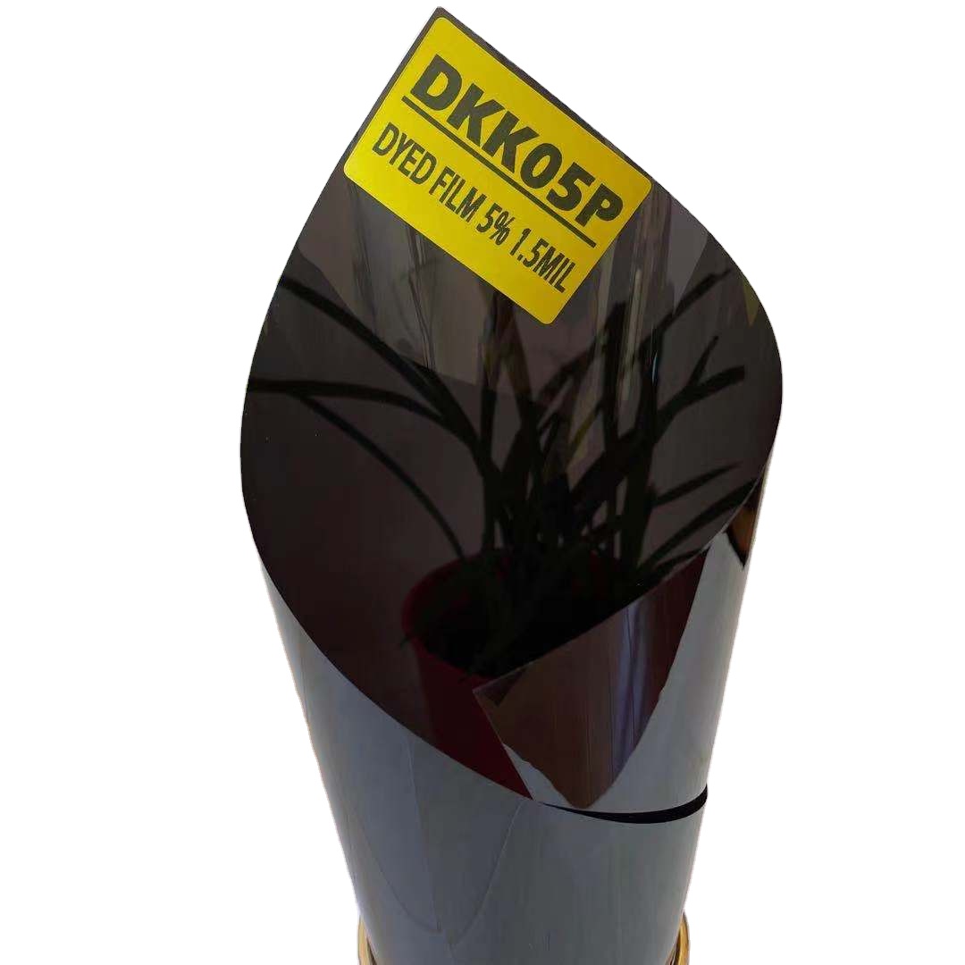 DKK05P DYED FILM SUPER BLACK 5% SOLAR CONTROL WINDOW TINT GOOD SHRINKAGE AUTOMOTIVE TINTING FILM