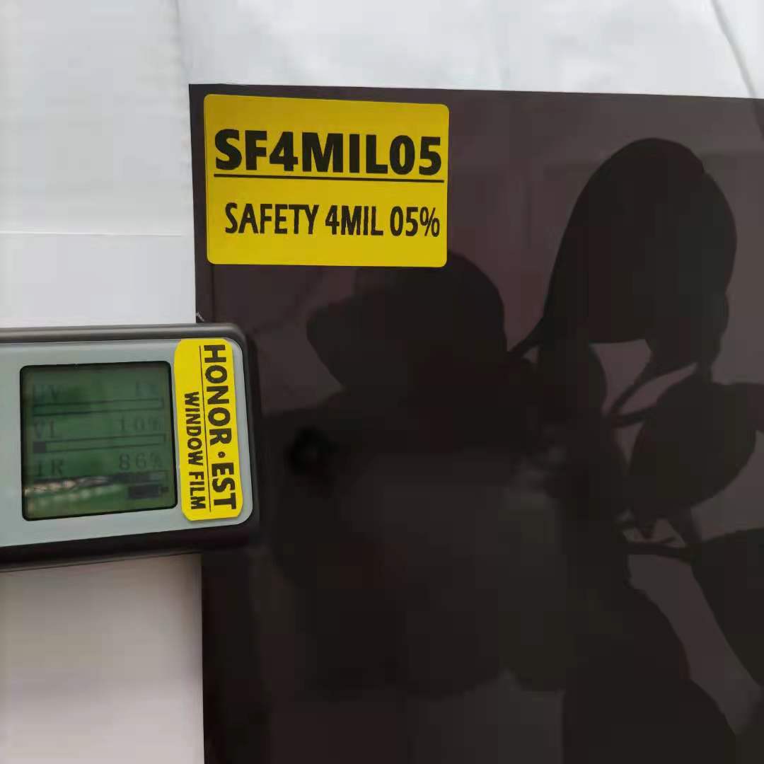 SF4MIL05 4MIL SAFETY FILM SUPER BLACK 5% SOLAR CONTROL WINDOW AUTOMOTIVE SECURITY TINT WINDOW FILM